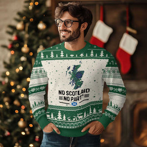 No Scotland No Party Tartan Plaid and Map Ugly Christmas Sweater Vintage Scottish Football Supporter Sports Fans Spirit TS02 Beige Green Print Your Wear
