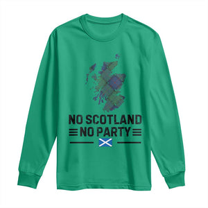 No Scotland No Party Tartan Plaid and Map Long Sleeve Shirt Vintage Scottish Football Supporter Sports Fans Spirit TS02 Irish Green Print Your Wear