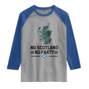 No Scotland No Party Tartan Plaid and Map Raglan Shirt Vintage Scottish Football Supporter Sports Fans Spirit TS02 Sport Gray Royal Print Your Wear