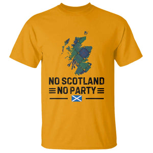 No Scotland No Party Tartan Plaid and Map T Shirt Vintage Scottish Football Supporter Sports Fans Spirit TS02 Gold Print Your Wear
