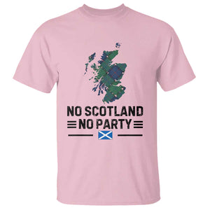 No Scotland No Party Tartan Plaid and Map T Shirt Vintage Scottish Football Supporter Sports Fans Spirit TS02 Light Pink Print Your Wear