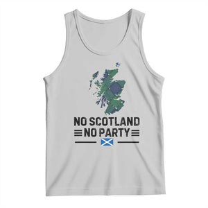 No Scotland No Party Tartan Plaid and Map Tank Top Vintage Scottish Football Supporter Sports Fans Spirit TS02 Ash Print Your Wear