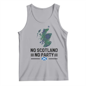 No Scotland No Party Tartan Plaid and Map Tank Top Vintage Scottish Football Supporter Sports Fans Spirit TS02 Athletic Heather Print Your Wear