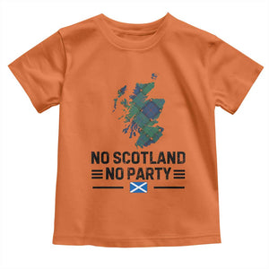 No Scotland No Party Tartan Plaid and Map Toddler T Shirt Vintage Scottish Football Supporter Sports Fans Spirit TS02 Orange Print Your Wear