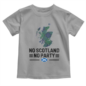 No Scotland No Party Tartan Plaid and Map Toddler T Shirt Vintage Scottish Football Supporter Sports Fans Spirit TS02 Sport Gray Print Your Wear