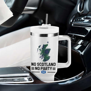 No Scotland No Party Tartan Plaid and Map Tumbler With Handle Vintage Scottish Football Supporter Sports Fans Spirit TS02 Print Your Wear