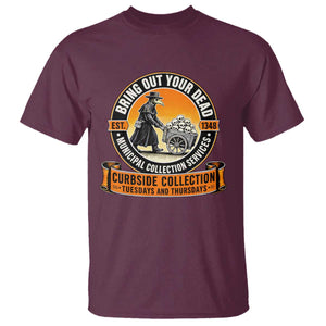 Funny Plague Doctor History Humor T Shirt Bring Out Your Dead Curbside Collection