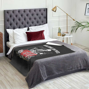 Waiting On Parts Skeleton Mechanic Throw Blanket Funny Sarcastic Auto Garage Repair Tech