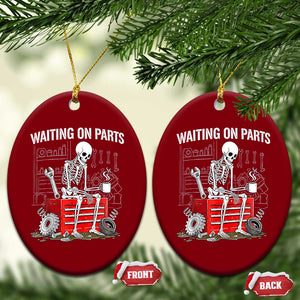 Waiting On Parts Skeleton Mechanic Ceramic Ornament Funny Sarcastic Auto Garage Repair Tech