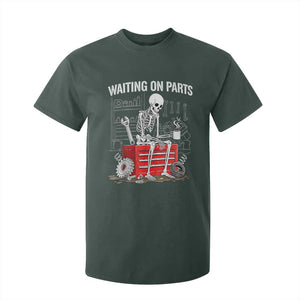 Waiting On Parts Skeleton Mechanic T Shirt For Kid Funny Sarcastic Auto Garage Repair Tech