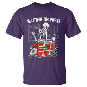 Waiting On Parts Skeleton Mechanic T Shirt Funny Sarcastic Auto Garage Repair Tech