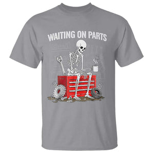 Waiting On Parts Skeleton Mechanic T Shirt Funny Sarcastic Auto Garage Repair Tech