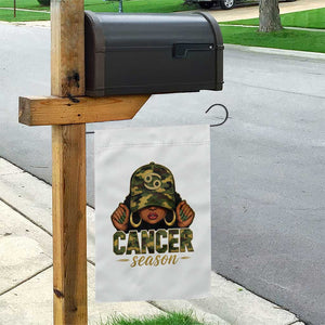 Zodiac Queen Cancer Season Retro Camo Camouflage Graphic Garden Flag June July Horoscope Birthday Gift Melanin Women