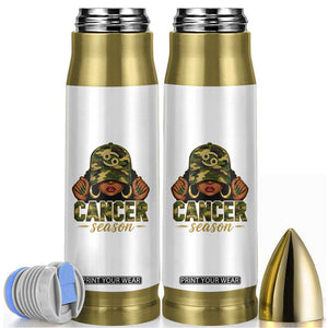 Zodiac Queen Cancer Season Retro Camo Camouflage Graphic Bullet Tumbler June July Horoscope Birthday Gift Melanin Women