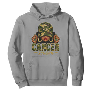 Zodiac Queen Cancer Season Retro Camo Camouflage Graphic Hoodie June July Horoscope Birthday Gift Melanin Women