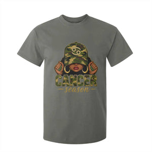 Zodiac Queen Cancer Season Retro Camo Camouflage Graphic T Shirt For Kid June July Horoscope Birthday Gift Melanin Women
