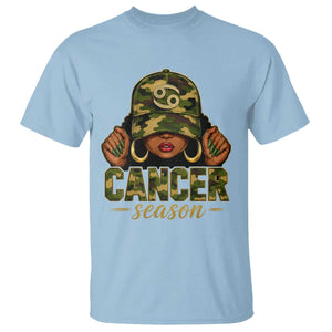 Zodiac Queen Cancer Season Retro Camo Camouflage Graphic T Shirt June July Horoscope Birthday Gift Melanin Women
