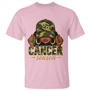 Zodiac Queen Cancer Season Retro Camo Camouflage Graphic T Shirt June July Horoscope Birthday Gift Melanin Women