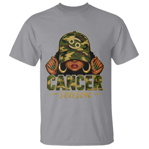Zodiac Queen Cancer Season Retro Camo Camouflage Graphic T Shirt June July Horoscope Birthday Gift Melanin Women