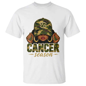 Zodiac Queen Cancer Season Retro Camo Camouflage Graphic T Shirt June July Horoscope Birthday Gift Melanin Women