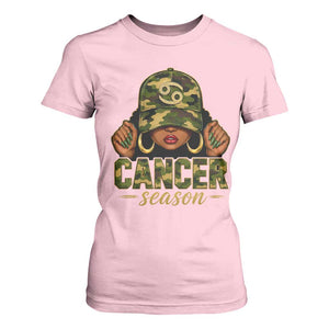 Zodiac Queen Cancer Season Retro Camo Camouflage Graphic T Shirt For Women June July Horoscope Birthday Gift Melanin Women