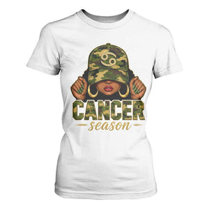 Zodiac Queen Cancer Season Retro Camo Camouflage Graphic T Shirt For Women June July Horoscope Birthday Gift Melanin Women