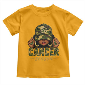 Zodiac Queen Cancer Season Retro Camo Camouflage Graphic Toddler T Shirt June July Horoscope Birthday Gift Melanin Women
