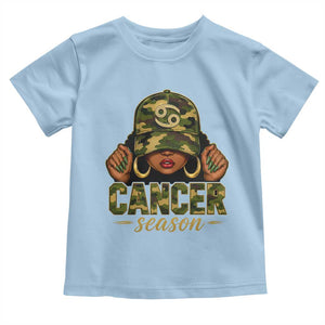 Zodiac Queen Cancer Season Retro Camo Camouflage Graphic Toddler T Shirt June July Horoscope Birthday Gift Melanin Women