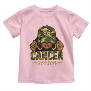 Zodiac Queen Cancer Season Retro Camo Camouflage Graphic Toddler T Shirt June July Horoscope Birthday Gift Melanin Women