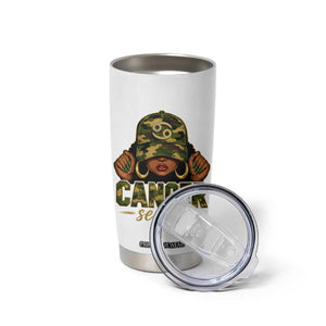 Zodiac Queen Cancer Season Retro Camo Camouflage Graphic Tumbler Cup June July Horoscope Birthday Gift Melanin Women