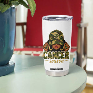 Zodiac Queen Cancer Season Retro Camo Camouflage Graphic Tumbler Cup June July Horoscope Birthday Gift Melanin Women