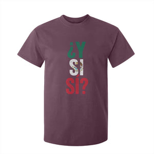 Y Si Si Vintage Mexican Flag T Shirt For Kid What If Spanish Slang Mexico Soccer Football Fans TS02 Maroon Print Your Wear