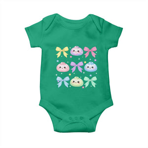 Kawaii Dumpling and Bows Aesthetic Graphic Baby Onesie Cute Pastel Bao Dim Sum Coquette Aesthetic