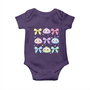 Kawaii Dumpling and Bows Aesthetic Graphic Baby Onesie Cute Pastel Bao Dim Sum Coquette Aesthetic