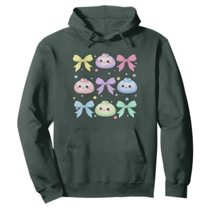 Kawaii Dumpling and Bows Aesthetic Graphic Hoodie Cute Pastel Bao Dim Sum Coquette Aesthetic