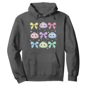 Kawaii Dumpling and Bows Aesthetic Graphic Hoodie Cute Pastel Bao Dim Sum Coquette Aesthetic