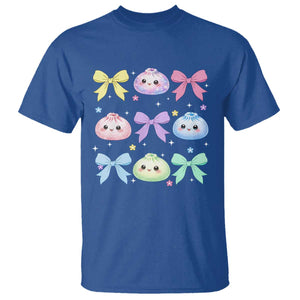 Kawaii Dumpling and Bows Aesthetic Graphic T Shirt Cute Pastel Bao Dim Sum Coquette Aesthetic