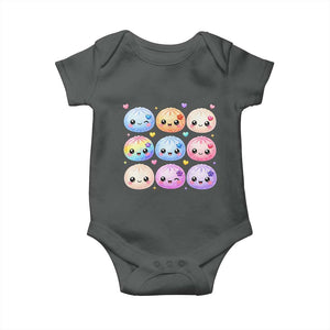 Kawaii Glitter Dumpling Bao Dim Sum Graphic Baby Onesie Cute Pastel Foodie Squishy Hearts and Flowers