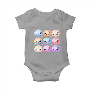Kawaii Glitter Dumpling Bao Dim Sum Graphic Baby Onesie Cute Pastel Foodie Squishy Hearts and Flowers