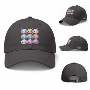 Kawaii Glitter Dumpling Bao Dim Sum Graphic Baseball Cap Cute Pastel Foodie Squishy Hearts and Flowers