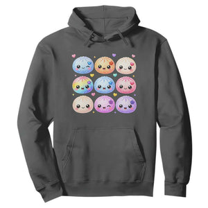 Kawaii Glitter Dumpling Bao Dim Sum Graphic Hoodie Cute Pastel Foodie Squishy Hearts and Flowers