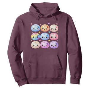 Kawaii Glitter Dumpling Bao Dim Sum Graphic Hoodie Cute Pastel Foodie Squishy Hearts and Flowers