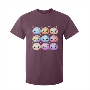 Kawaii Glitter Dumpling Bao Dim Sum Graphic T Shirt For Kid Cute Pastel Foodie Squishy Hearts and Flowers