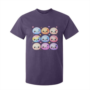 Kawaii Glitter Dumpling Bao Dim Sum Graphic T Shirt For Kid Cute Pastel Foodie Squishy Hearts and Flowers