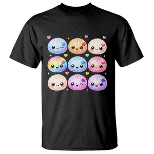 Kawaii Glitter Dumpling Bao Dim Sum Graphic T Shirt Cute Pastel Foodie Squishy Hearts and Flowers