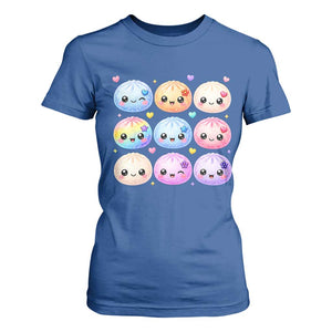 Kawaii Glitter Dumpling Bao Dim Sum Graphic T Shirt For Women Cute Pastel Foodie Squishy Hearts and Flowers