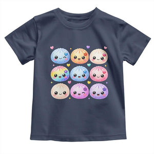 Kawaii Glitter Dumpling Bao Dim Sum Graphic Toddler T Shirt Cute Pastel Foodie Squishy Hearts and Flowers