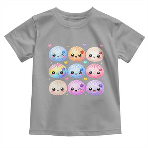 Kawaii Glitter Dumpling Bao Dim Sum Graphic Toddler T Shirt Cute Pastel Foodie Squishy Hearts and Flowers