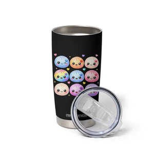 Kawaii Glitter Dumpling Bao Dim Sum Graphic Tumbler Cup Cute Pastel Foodie Squishy Hearts and Flowers