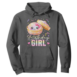 Kawaii Birthday Girl Glitter Dumpling Graphic Hoodie Cute Pink Bow Dim Sum Party Gift